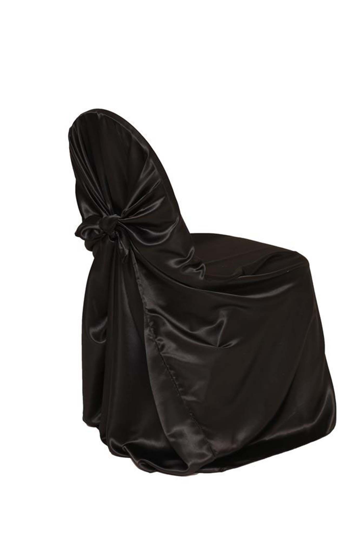 Black Satin Universal Chair Cover